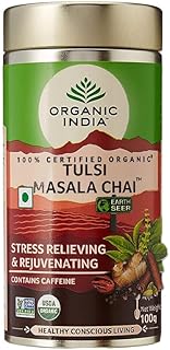 A TATA Product - Organic India Tulsi Assam Masala Chai Powder, 100 Gm Tin